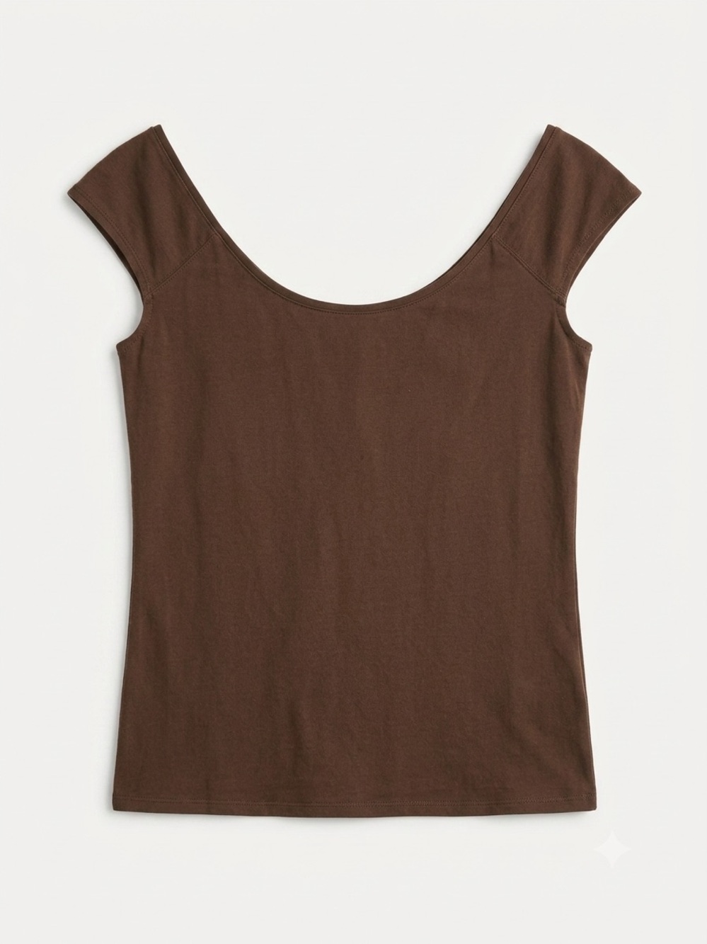 Everlane Supima Form Cap Sleeve Tee Cocoa Brown Small